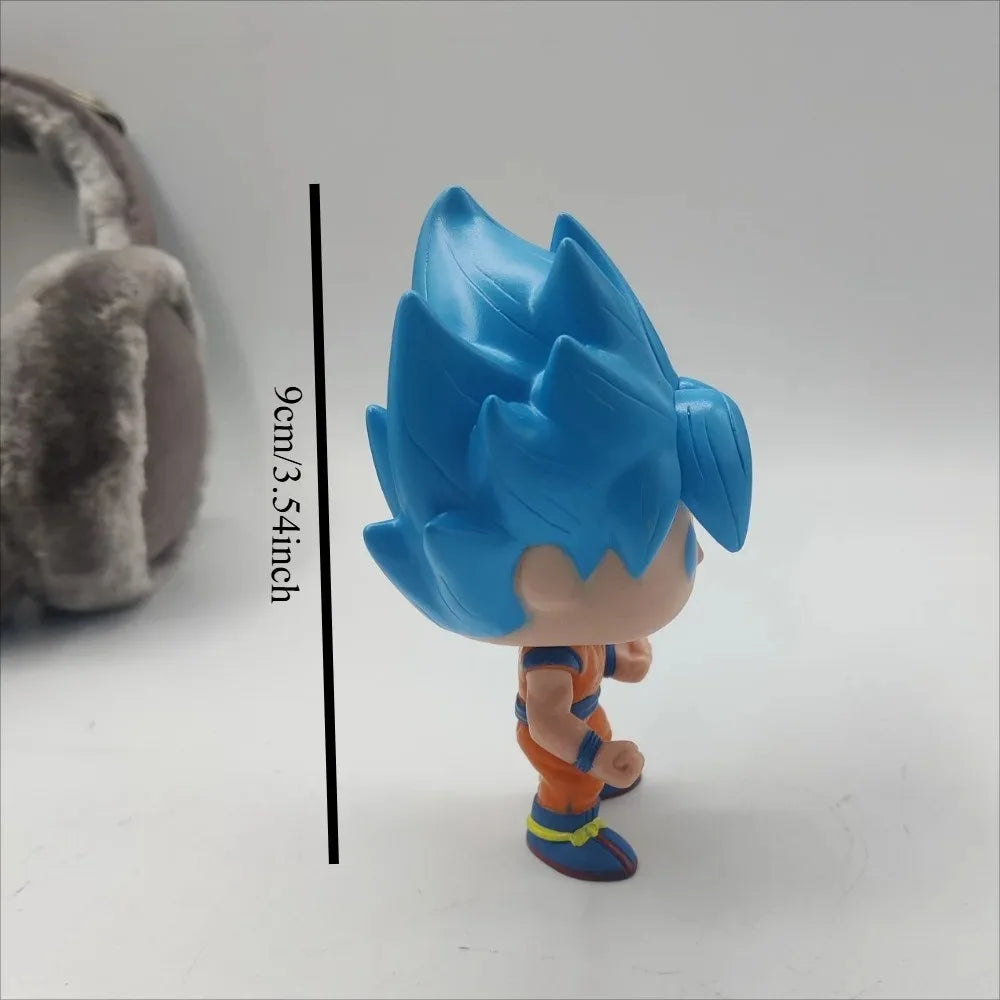 Funko Dragon Ball Goku #121 Super Saiyan Model Cake Ornament Toy Sculpture Blue Practice Suit Animated Character Statue
