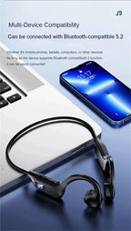 Lenovo Hot Real Bone Conduction Sport-Kopfhörer Kabelloser Kopfhörer Bluetooth-kompatibles Headset Freisprechfunktion mit Mikrofon zum Laufen