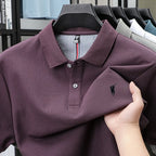 Polo-Shirt aus 100 % reiner Baumwolle, Kurzarm, High-End-Luxusmarke, Mode, Paul Pony Stickerei, Golf, Business Casual Herren T-Shirt