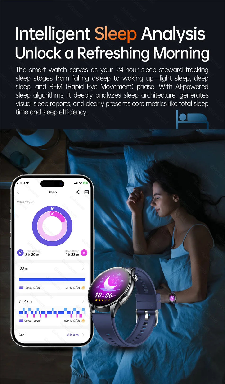 2026 Neue Smartwatch NFC EKG+PPG Blutsauerstoff Harnsäure Blutdruck Saphir Smartwatch Herren für Android iOS Smartwatch Herren