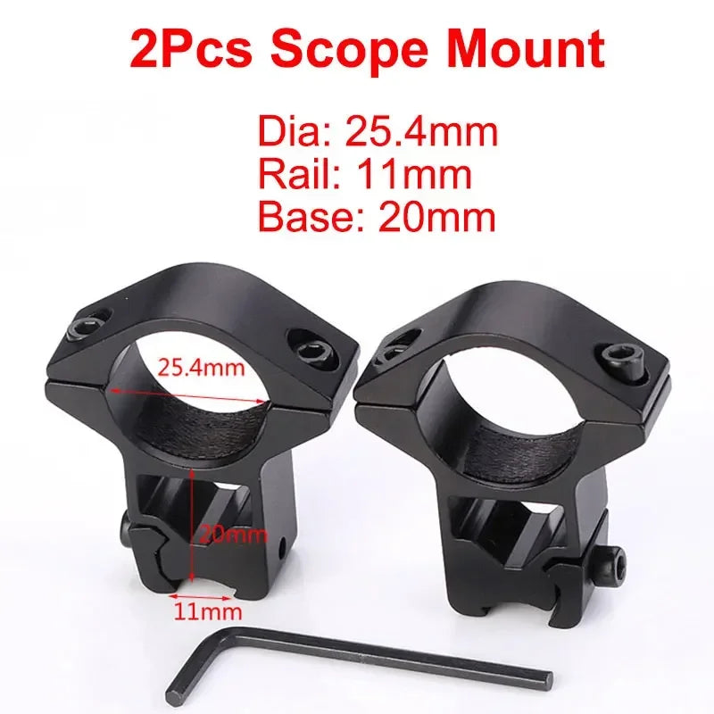2 Stück Zielfernrohrmontagering für Durchmesser 25,4 mm 30 mm 35 mm taktisches Zielfernrohr Taschenlampe 11 mm 20 mm Picatinny-Schienenmontagezubehör