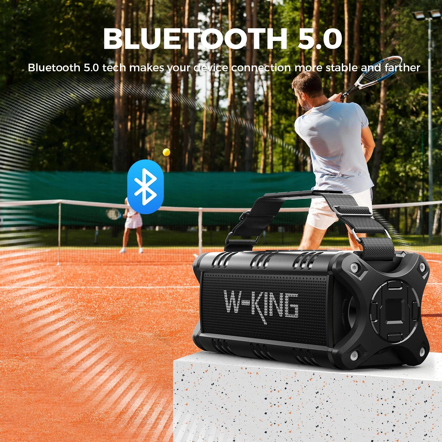 W-KING D8 Bluetooth Speaker, 50W RMS IPX6 Waterproof Loud Speakers Bluetooth Wireless, Large Outdoor Portable Speaker