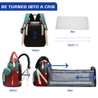 3-in-1-Wickeltaschen-Rucksack, faltbares Babybett, wasserdichte Reisetasche mit USB-Ladefunktion, Wickeltaschen-Rucksack mit Wickelbett, 3 Typen