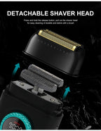 VGR High-End Herrenrasierer, Legierung, drei Schwingklingen, LED-intelligente Digitalanzeige, 9000 U/min Haarschneider V-378