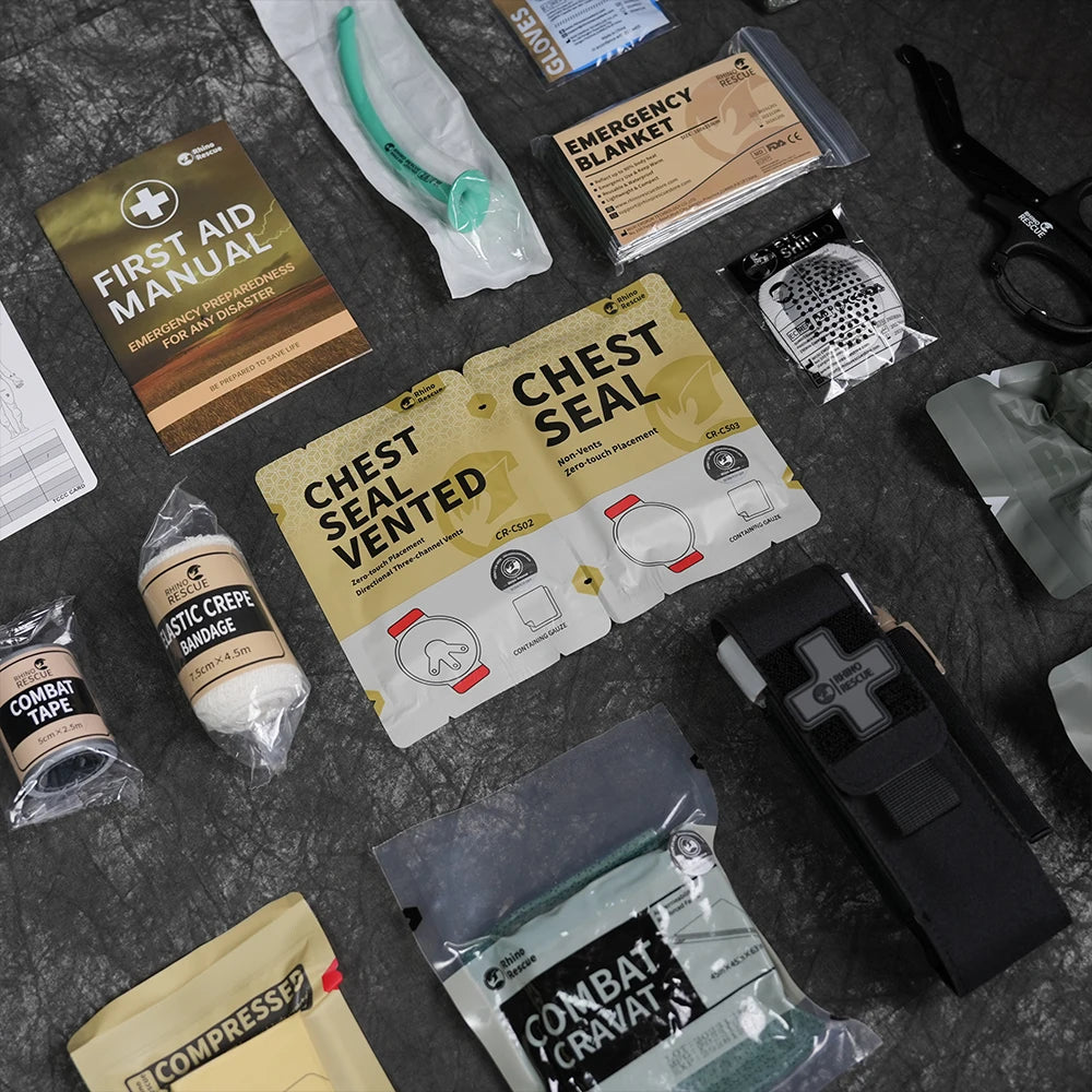 Rhino Rescue Trauma Kit, Combat Survival Gear Medical Kit, taktisch für Notfall-Erste Hilfe, IFAK Nachfüllpackungen