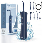 Sejoy Tragbarer elektrischer Munddusche Wasserflosser 6 Düsen 3 Modi Wiederaufladbarer Smart Dental Water Jet Zahnreiniger