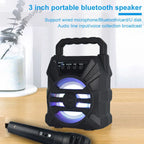 500mAh Bluetooth-Lautsprecher Soundbox Hochleistungs-Bluetooth-Lautsprecher TF-UDisk-Karaoke-Handlautsprecher Subwoofer zum Tanzen