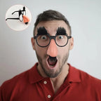 Scherzbrille Lustige Brille mit großer Nase, Augenbrauen / Schnurrbart für Halloween-Geburtstagsfeiern, lustige Foto-Requisiten