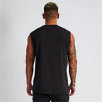Sommer Baumwolle atmungsaktive V-Ausschnitt Tank Tops Fitnessstudio Workout Laufen Sport Ärmelloses Shirt Herren Fitness Bodybuilding Muskelbekleidung