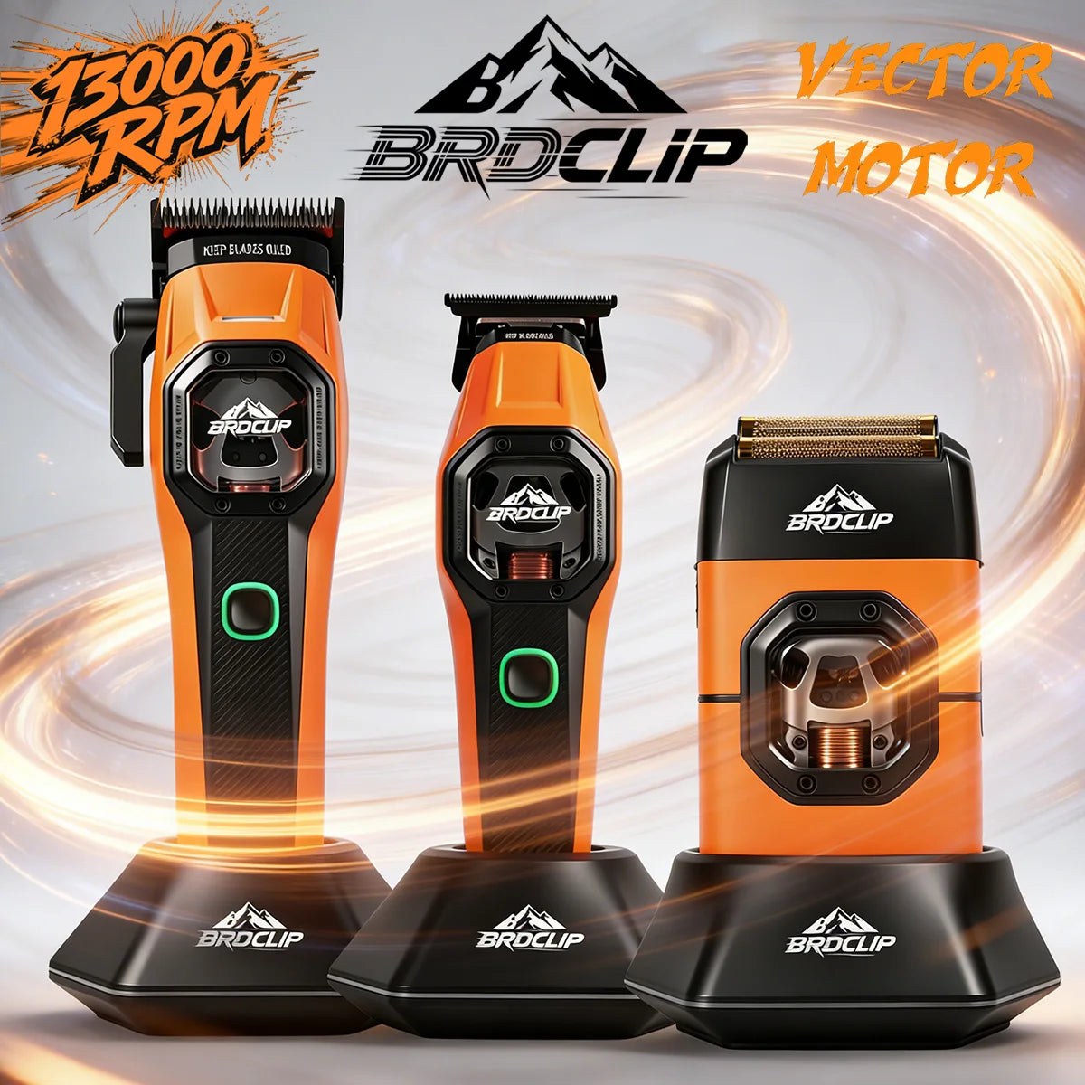 Neuer professioneller BRDCLIP Salon Friseur-Set Vektormotor Haarschneidemaschine 7800-13000 U/min Trimmer 8000-13000 U/min Metallgehäuse 2603 Rasierer Hauptbild