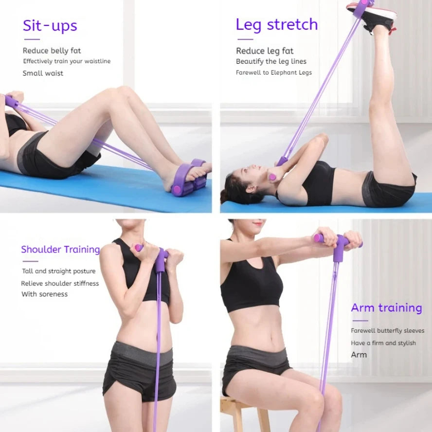 6-Strang Widerstandsband Multifunktions-Zugseil Fitnessbänder 6-Strang elastischer Yoga-Pedal-Expander für Sportübungen im Fitnessstudio