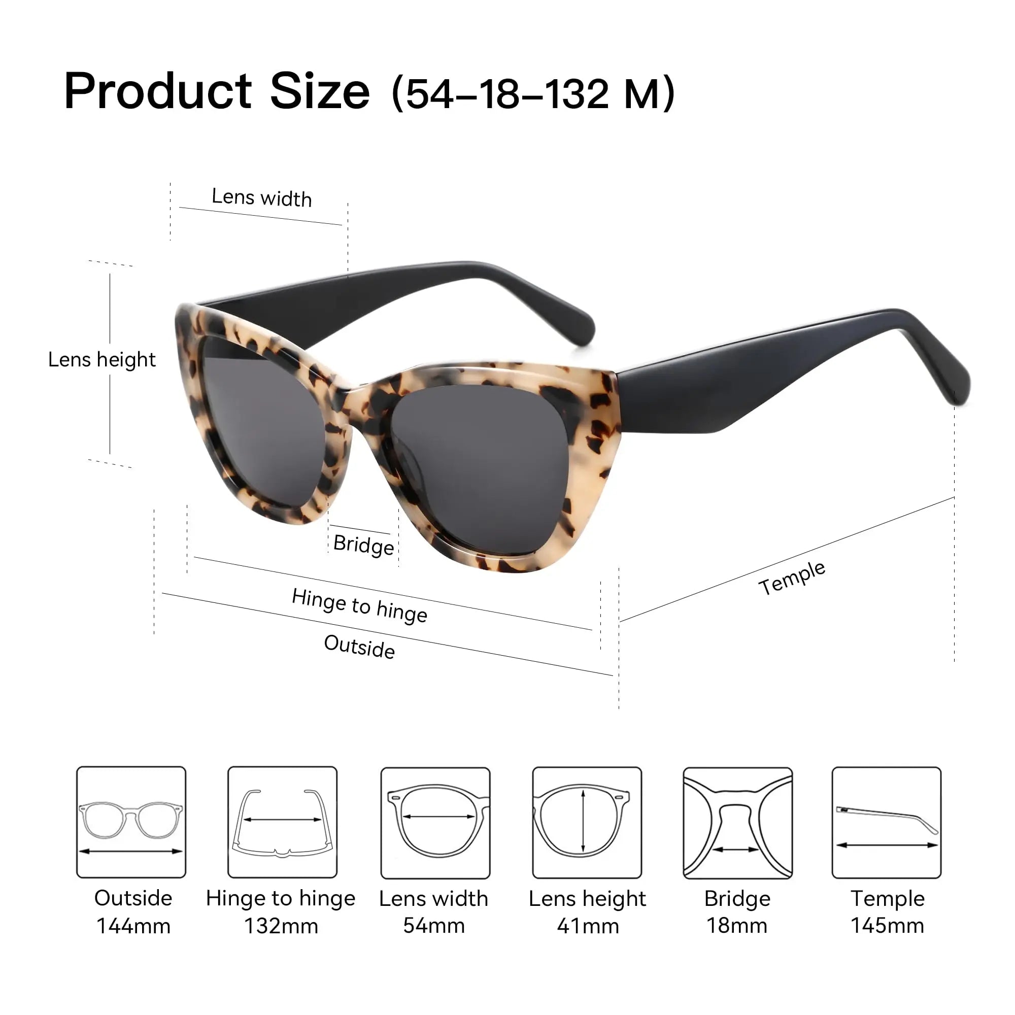 ZENOTTIC Polarized Sunglasses Women Cat-Eye: Trendy Cateye Sunglasses for Woman - Cute Sun Glasses UV400 Protection Zweitbild