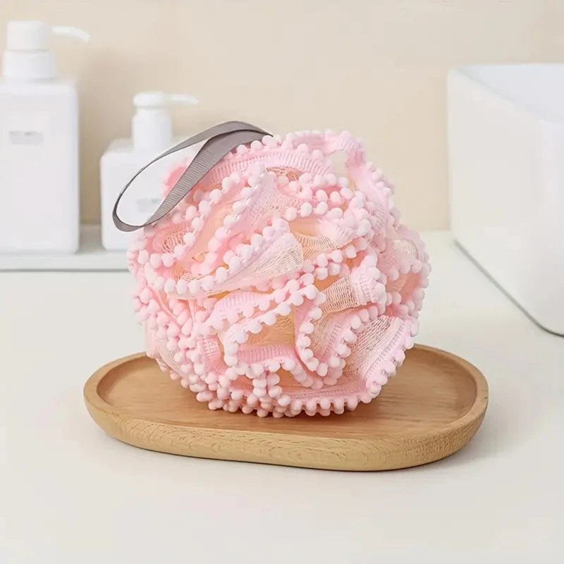 Weiche Netzbadebälle Hautbürste Duschquaste Körperreiniger Peeling-Bürsten Badeblume Badezubehör
