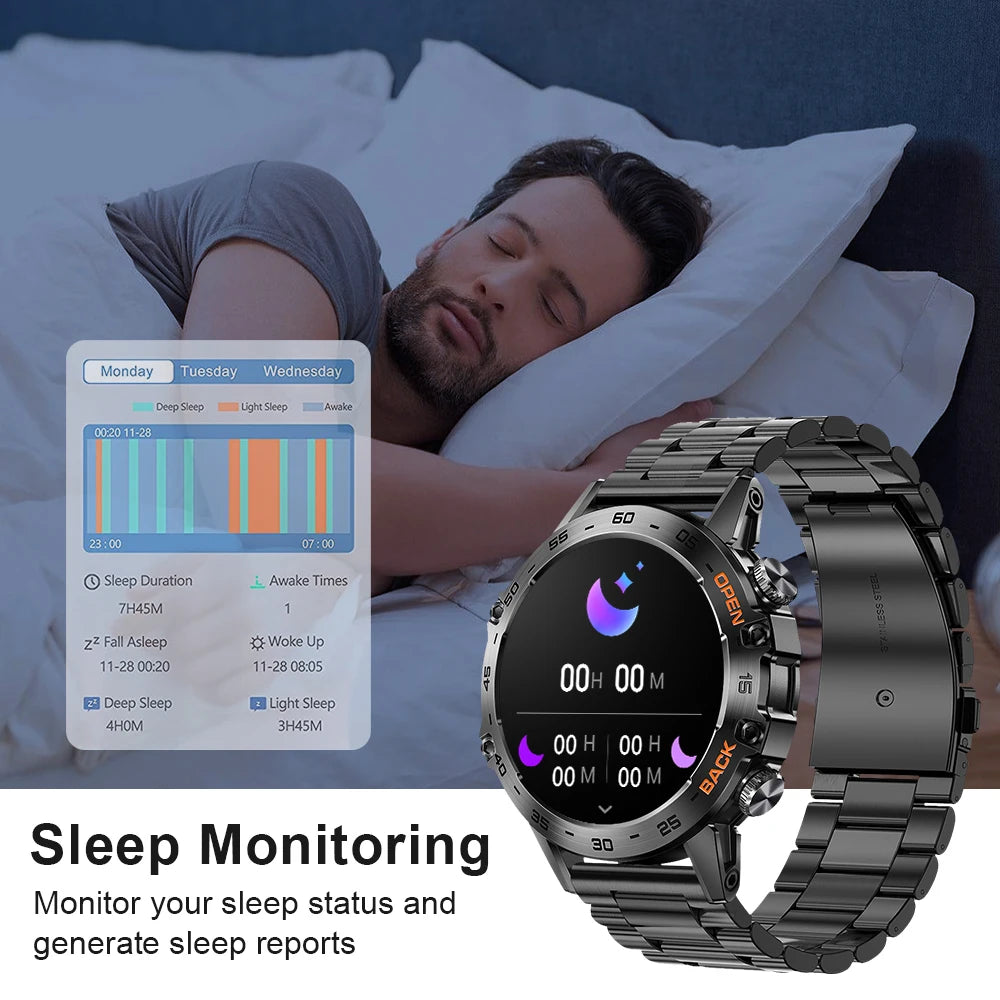 MEVADEN Steel 1,39 Zoll Herren Luxus-Smartwatch Bluetooth Anruf Sport-Fitness-Tracker Gesundheitsmonitor Smartwatch für Männer MD52