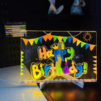 LED Leuchtende Acryl-Nachrichtentafel, löschbar, USB-Zeichentafel, Geburtstagsgeschenk, Bar-Werbung für kreative Aktivitäten mit Ständer
