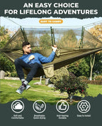 260x140cm Camping Hängematte Doppelgröße Fallschirm mit Moskitonetz Regenschutz Tarp Leicht für Wandern Reisen