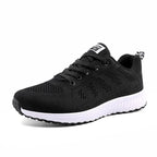Damen Freizeitschuhe Mode Atmungsaktive Walking Mesh Flache Schuhe Sneakers Weiß Damen Fußbekleidung
