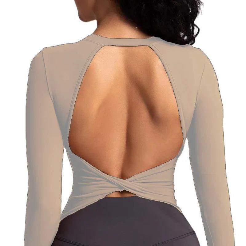 Cloud Hide Black Beauty Back Yoga Shirts Damen Langarmbluse Übergröße Sport Gym Fitness Top Laufshirt Workout Shirt