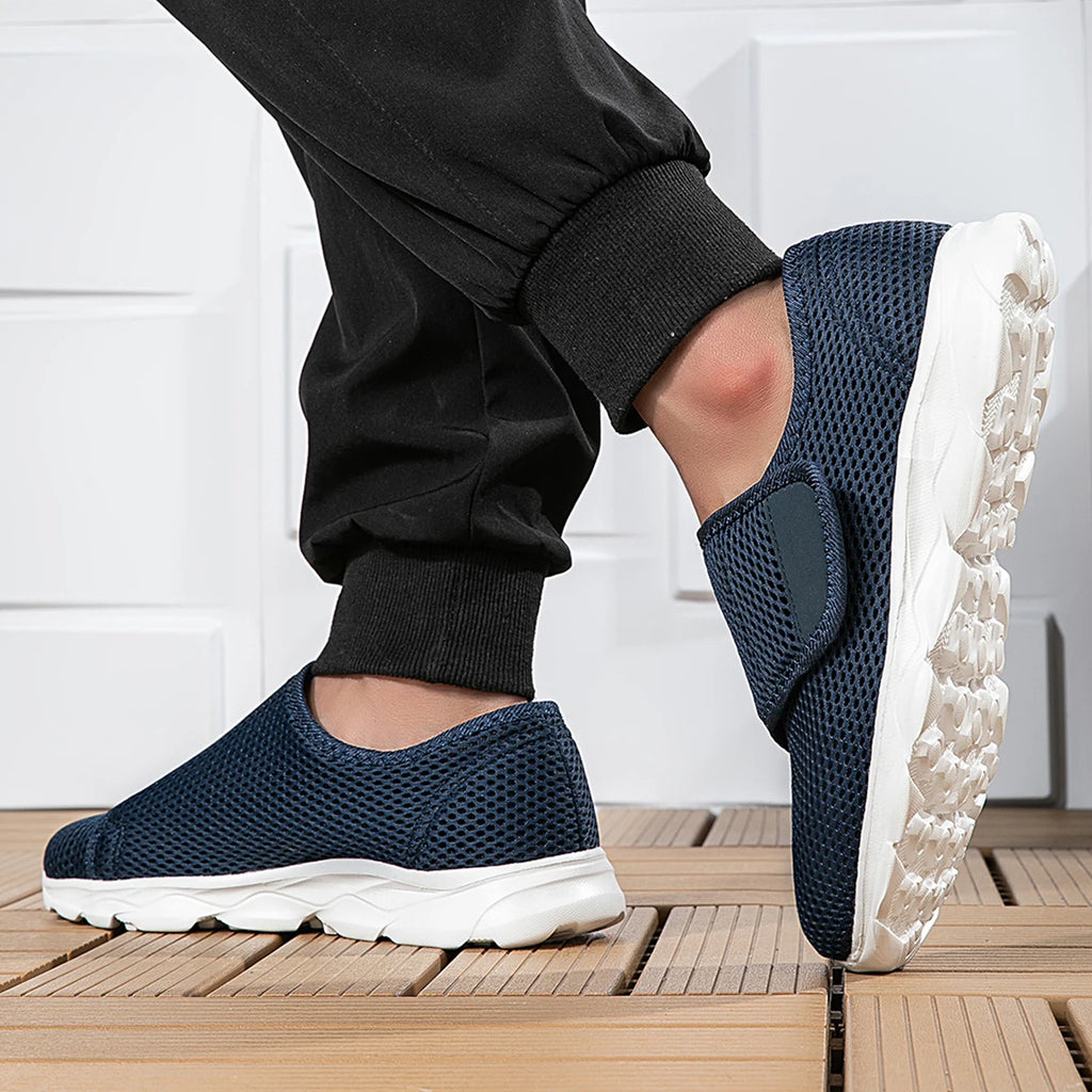 Neue lässige orthopädische Schuhe für weite Füße, geschwollene Füße, Daumenballen, regulierbare weiche bequeme Diabetiker-Gehschuhe