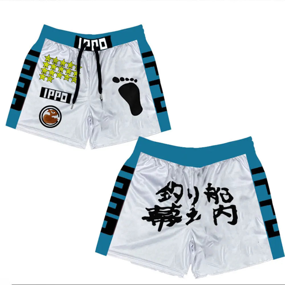 Anime Herren-Sporthosen 3D Bedruckte Shorts Schnell Trocknende Mesh Casual Boardshorts für den Sommer zum Joggen Fitness Basketball