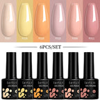 LILYCUTE 7ML 6PCS Neon Gel Nagellack Set fluoreszierend Farbwechsel Semi Permanent Soak Off Maniküre-Kit Nail Art Gel