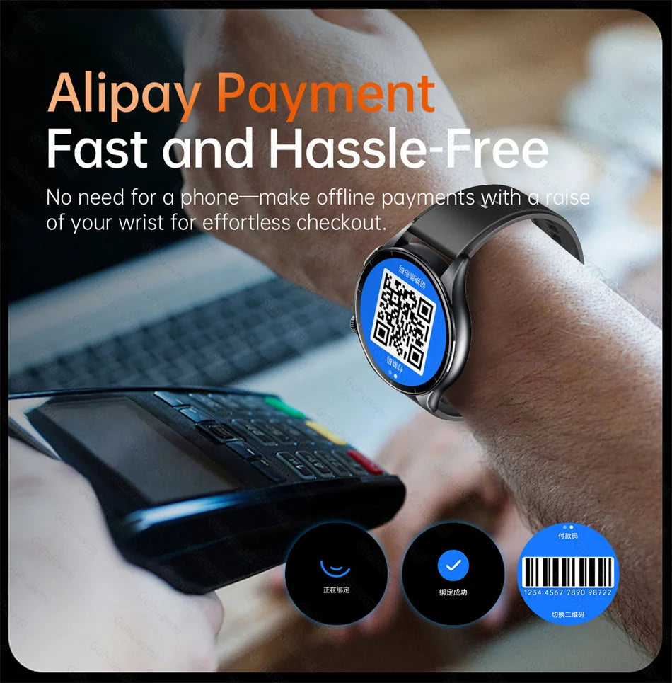 2026 Neue Smartwatch NFC EKG+PPG Blutsauerstoff Harnsäure Blutdruck Saphir Smartwatch Herren für Android iOS Smartwatch Herren