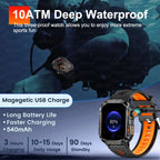 2025Neue GPS Smartwatch für Xiaomi IOS Militärkompass Taschenlampe Smartwatch Herren 10ATM Wasserdicht 100+Sportmodi BT Anruf Uhr
