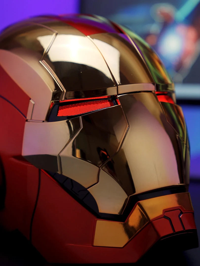 Neuer AutoKing 1:1 Mk5 Iron Man Helm Cosplay Sprachsteuerung Augen mit Licht Modell Spielzeug für Erwachsene Elektrisch tragbar Weihnachtsgeschenk