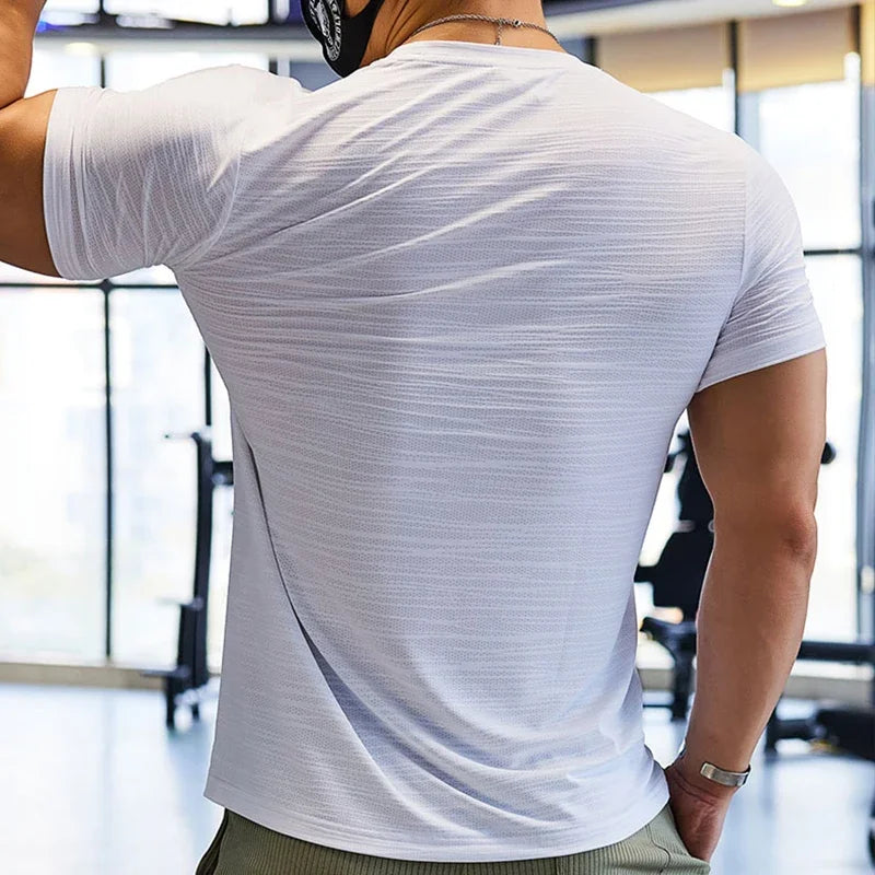 Muskel-Training Kompressions-T-Shirt Herren Laufen Dry Fit T-Shirt Uni Farbe Übergröße Gym Herren T-Shirts Sport Herren Oberteile Sweatshirt