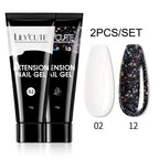 LILYCUTE 15ml Verlängerungsgel-Nagellack-Set Quick Nail Prolong mit Verlängerungsform-Nagelspitzen Acryl-Lösung Maniküre-Werkzeug-Kit