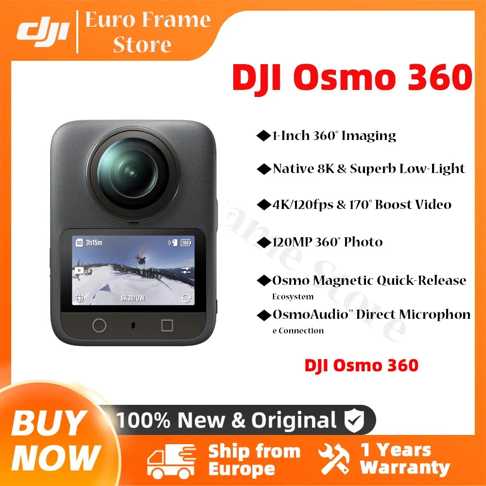 DJI Osmo 360 Standard Bundle 360-Grad-Kamera mit 1-Zoll-Sensor ° 8K Native Video ° 120 MP Foto Osmo 360