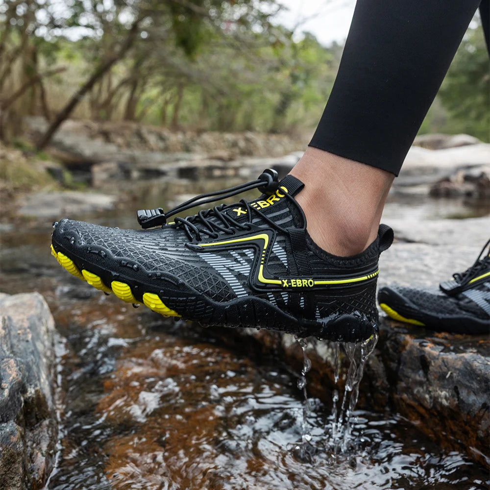 Oiaano Barfußschuhe Herren Schwarz Damen Wassernetz Minimalistische Sneaker Sport Aqua Strand Weiche Sohle Leicht Atmungsaktiv Outdoor Wandern