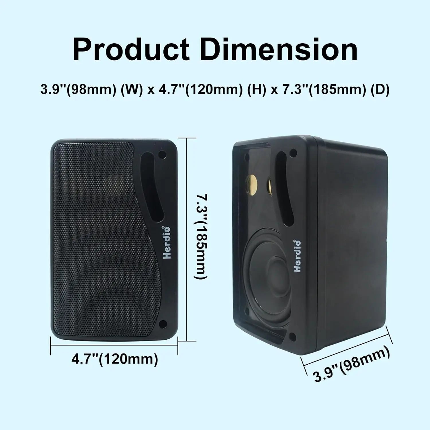 Herdio 3.5'' 2 STÜCK Passive Outdoor-Lautsprecher, kabelgebunden, wasserdicht, 200W, 3-Wege, hochwertige montierbare Wandlautsprecher mit überragendem Klang