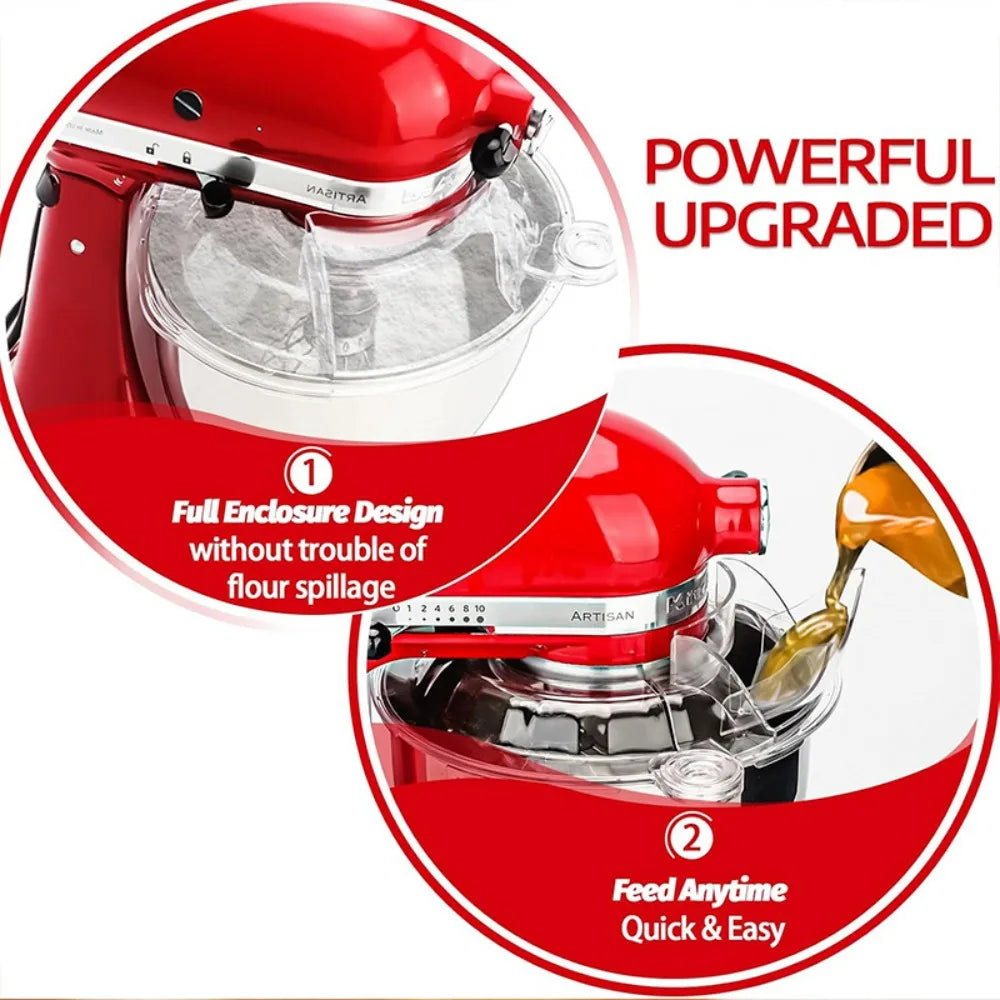 Spritzschutz, Abnehmbarer Klappdeckel für KitchenAid 4.5-5QT Küchenmaschine mit Kippkopf, Zubehör für Rührschüsseln