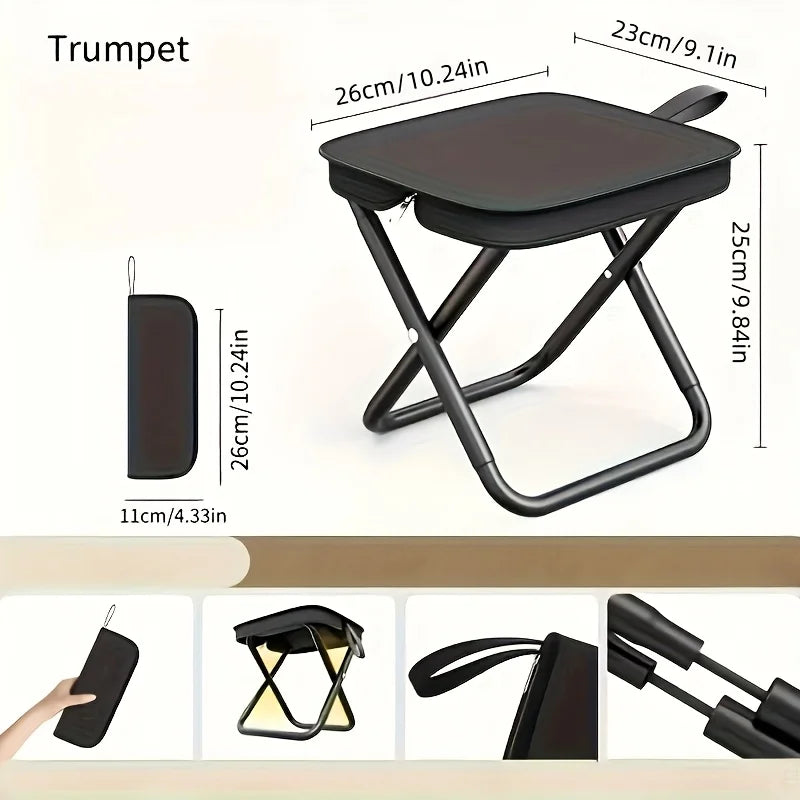 Tragbare Klapp-Angelausrüstung Leichtes Gestell aus Eisenlegierung Klappbare Outdoor Camping Picknickbank Handtasche Kompakter Robuster Hocker