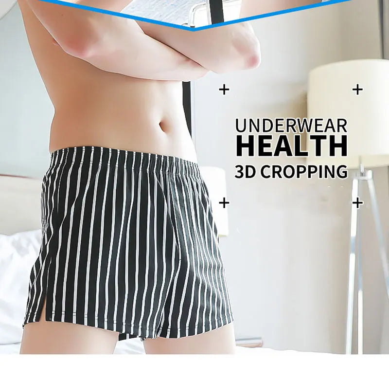 Herrenunterwäsche Boxershorts Gestreifte Lose Shorts Trend Herren Slips 100% Baumwolle Arrow Pants Klassische Basics Hauskleidung Schlafunterhosen