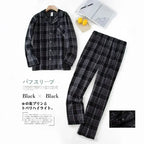 Herren-Hausanzüge Langärmelige Hosenanzüge für Herbst und Winter Pyjamas für Herren Flanell Kariertes Design Pyjamas für Herren