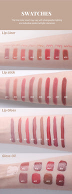 4tlg. Set Langanhaltendes Wasserdichtes Lippen-Make-up-Kit – Weicher, geschmeidiger cremiger Lippenstift & Lipgloss Lip Oil Set