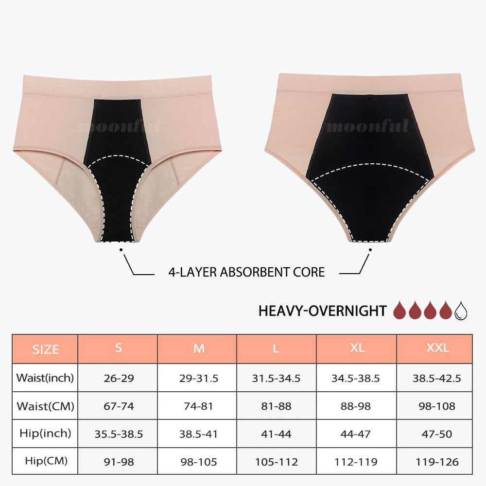 3 Stk./Set Menstruationshöschen Damen sehr starke Blutung Menstruationsunterwäsche High Waist Auslaufsicher Period Panties für Mädchen Set