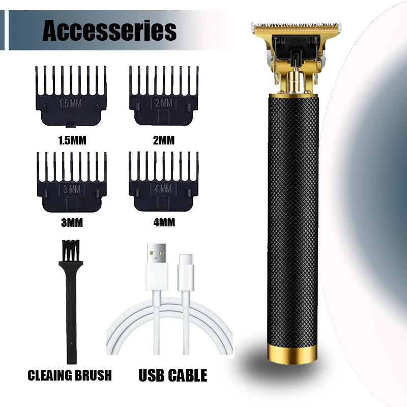 Neu! T9 Elektrischer Haartrimmer/Zubehör | Professioneller USB Rasierer | 0mm Glatzkopf-Haarschneidemaschine Tragbar für Herren Heimfriseur