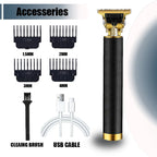 Neu! T9 Elektrischer Haartrimmer/Zubehör | Professioneller USB Rasierer | 0mm Glatzkopf-Haarschneidemaschine Tragbar für Herren Heimfriseur