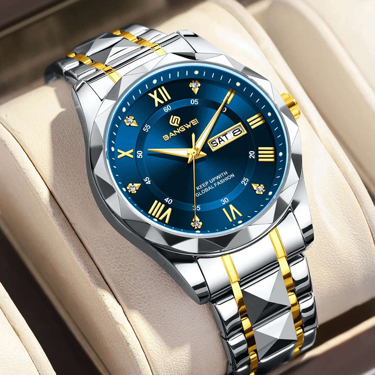 BANGWEI Elegante Luxus Quarz Damenuhr Mode Klassisch Einfach Edelstahluhren Automatisches Datum Wasserdicht Diamant Damen Armbanduhr