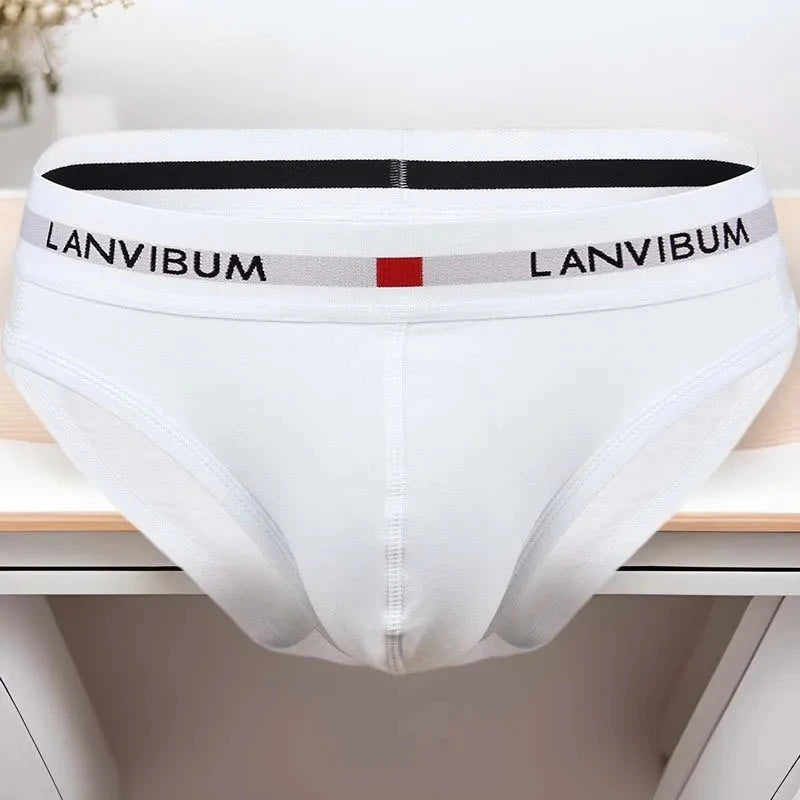 3 Stk. 【LORIEN CREST】 Herren Pure Baumwolle Tiefsitzende Elastische Sexy Lockere Atmungsaktive Jugend Panty-Bund Unterwäsche Sommer Baumwollslips