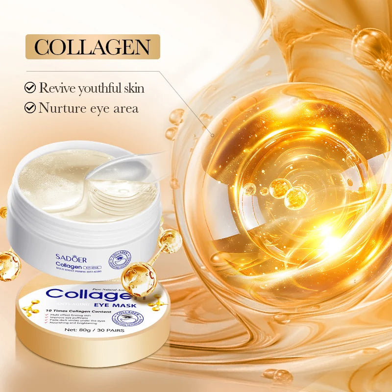 Kollagen-Augenmaske, tief feuchtigkeitsspendend, strafft die Haut um die Augen, Augenpflege, Anti-Aging-Hautpflege, verjüngt die Haut
