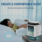 Compact Air Conditioning 3-Speed Personal Air Cooler 900ml Water Tank 7-Color Mood Light For Bedroom Desk Office