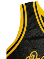 Herren ärmelloses Basketballtrikot, Schlangenhaut-Weste mit gesticktem Schriftzug, locker sitzend, Sportuniform für Herrenbekleidung im Sommer