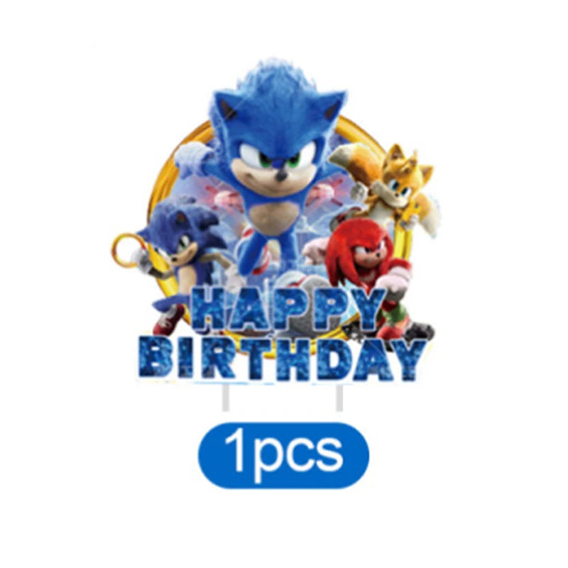 Sonic Geburtstagsparty Dekoration Spiel Igel Ballons Actionfigur Party Pappteller Handtuch Becher Tischdecke Spielzeug Kindergeschenke
