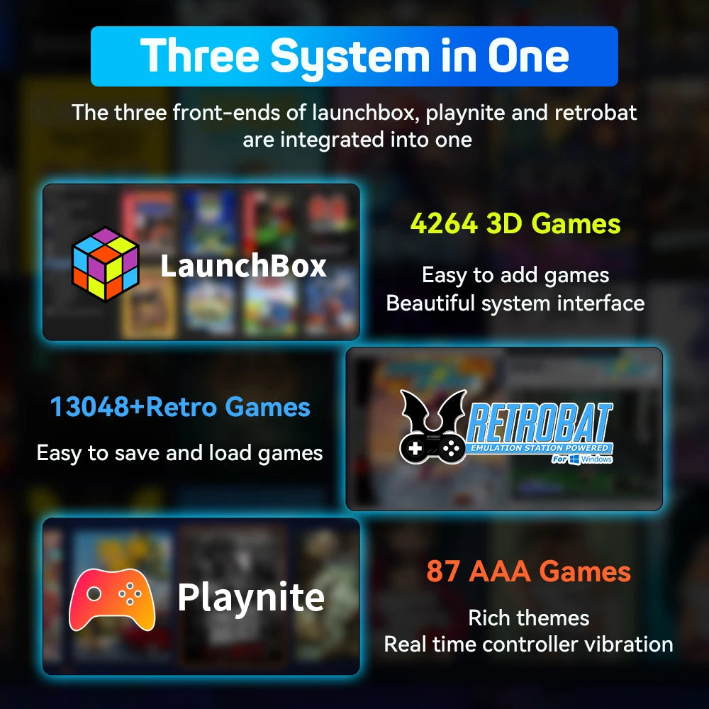 3TB Tragbare Gaming-HDD LaunchBox/Retrobat/Playnite Retro-Spielekonsole mit über 17300 AAA-/3D-/Retro-Spielen für PS4/PS3/PS2/Switch/Wii