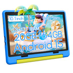 Kinder-Tablet 10 Zoll Android15 20GB RAM 64GB ROM 128GB erweiterbar 5000mAh 8-Core WiFi Bluetooth Kindergeschenk KIDOZ Kindersoftware