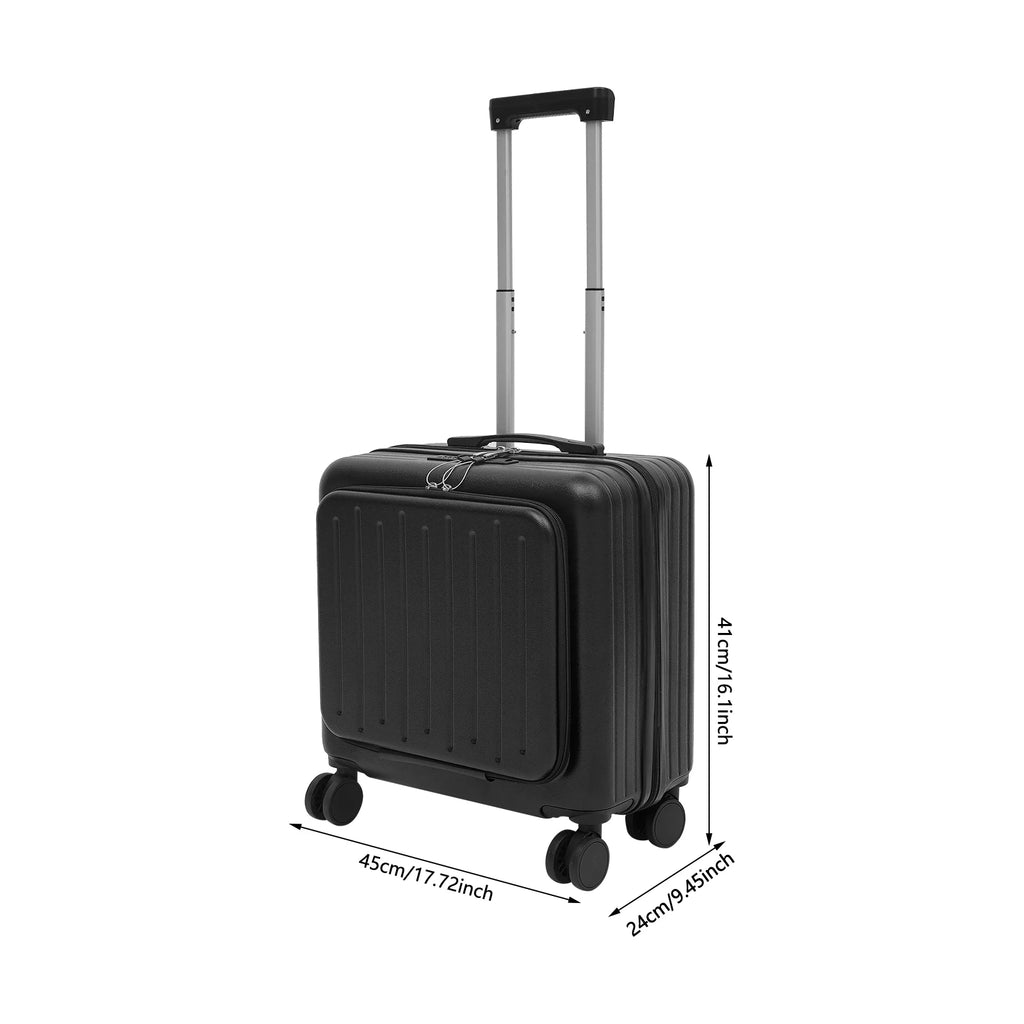 Handgepäck Roller Koffer Trolley 18" ABS-Schale Kabinengepäck Frontfach Multifunktionsräder Erweiterbar